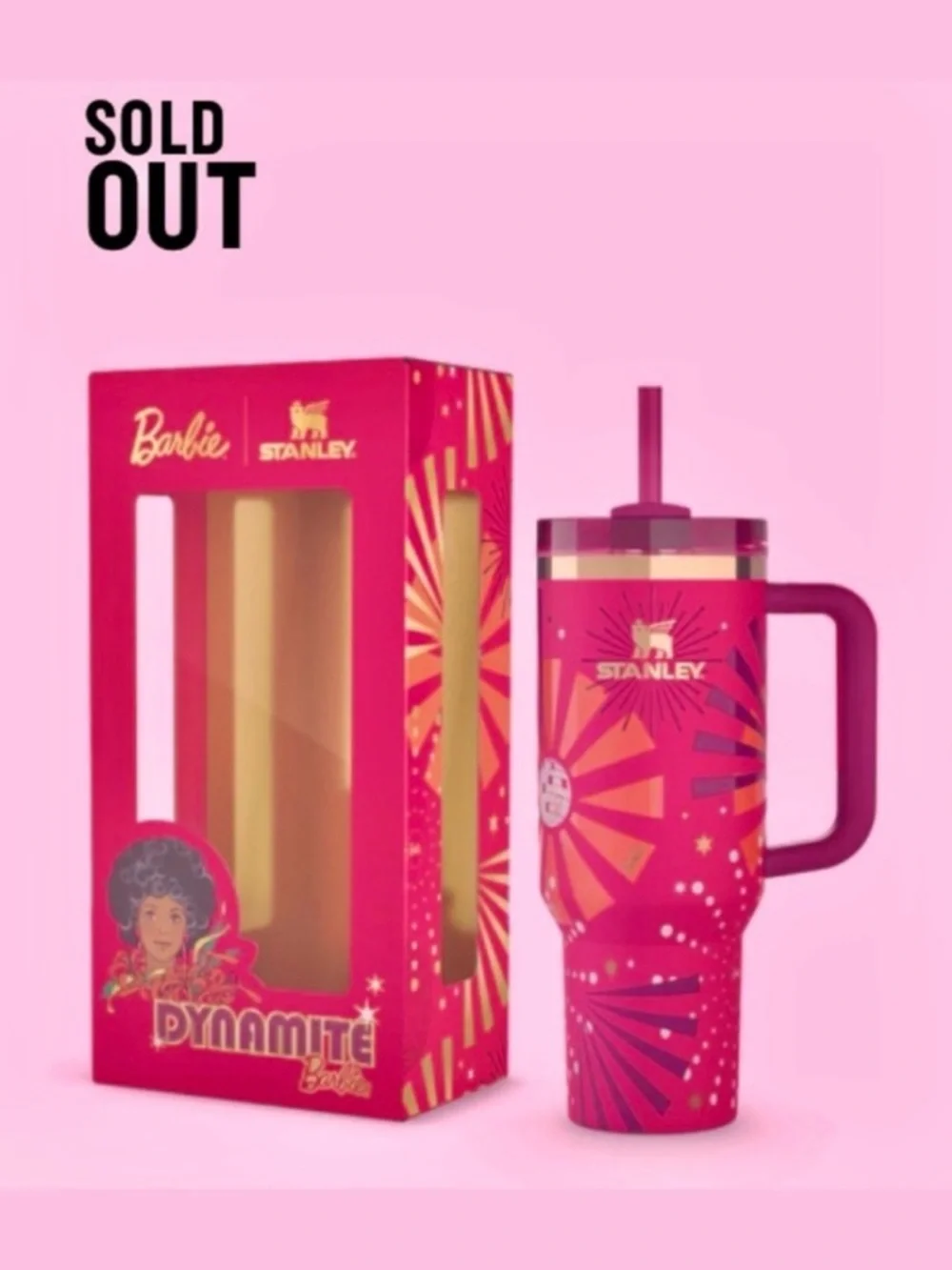 Barbie x Stanley 80s Dynamite Barbie 40oz Quencher Tumbler BNIB - Picture 4 of 15